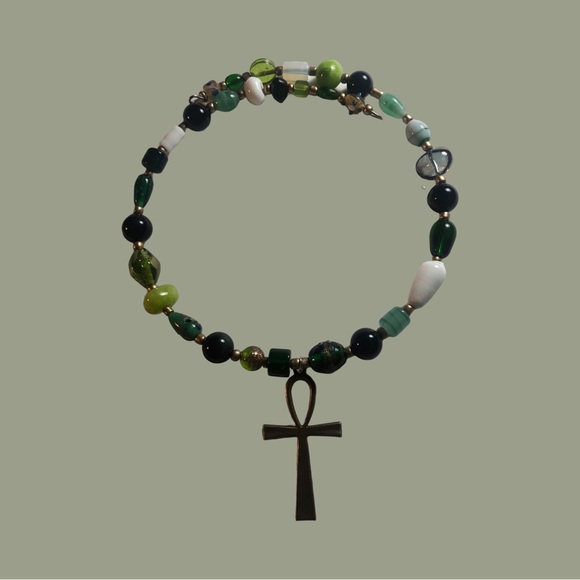 Genuine Obsidian Ankh Choker - Picture 3 of 12
